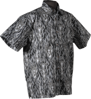Black Ghost  Flames Hawaiian Shirt- Made in USA- 100% Cotton